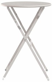 Mesa Bistro Dobrável Bege Ø50 x 71 cm em Aço Galvanizado