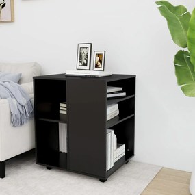 vidaXL Móvel com rodas 60x53x72 cm derivados de madeira preto