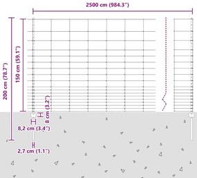 Postes de Cerca vidaXL 22 pcs U-Channel 150 cm Aço Galvanizado