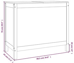 Caixa p/ roupa 88,5x44x76 cm madeira pinho maciça castanho mel