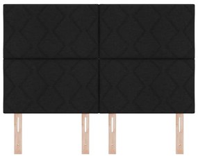 Cabeceira vidaXL Design de Blocos de Diamante Preto 144 cm Tecido