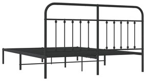 Estrutura de cama em metal com cabeceira 180x200 cm preto