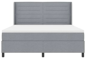 Cama Box com Colchão Cinza Claro 180x200 cm em Tecido
