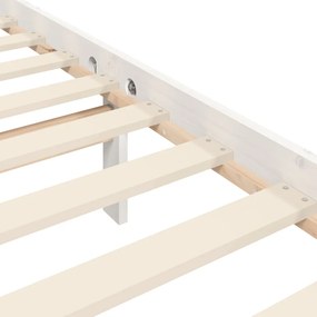 Cama sem colchão 140x200 cm madeira de pinho maciça branco
