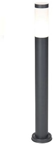 Candeeiro de poste cinzento antracite 80 cm IP44 opal - Rox Moderno
