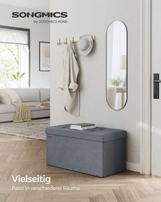 Banco entrada ou quarto arrumação carregável até 300 kg 38 x 76 x 38 cm Cinzento Escuro