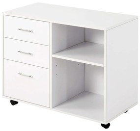 HOMCOM Armário Escritório Multifuncional Grande Capacidade Armazenamento Branco 80x40x65 cm Design Moderno Funcionalidade Prática