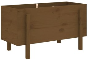 Canteiro elevado jardim 101x50x57 cm pinho maciço castanho-mel