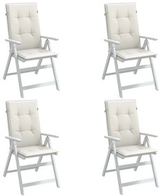 Almofadões para cadeiras altas 4 pcs mesclado tecido creme