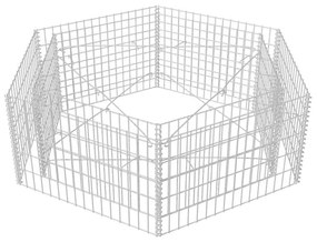 Canteiro elevado/cesto gabião hexagonal 160x140x50 cm
