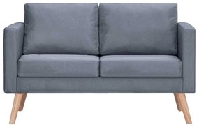 Conjunto de sofás de 2 lugares e 3 lugares tecido cinza escuro