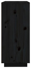 Aparador 60x35x80 cm madeira de pinho maciça preto