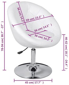 Cadeiras de bar 2 pcs couro artificial branco