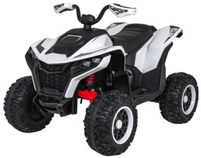Moto 4 elétrica para crianças 12V 4x4 Fast Wheel, Controle remoto, Rodas Espuma EVA, assento couro ecológico Branca