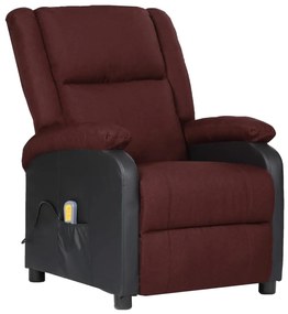 vidaXL Poltrona de massagens couro artificial/tecido roxo