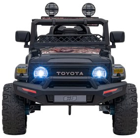 Jipe elétrico para Crianças Toyota FJ Cruiser 12V 4x4, Rodas Espuma EVA, Assentocouro ecológico Preto Camuflado