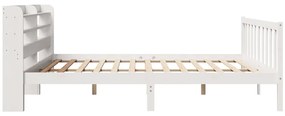 Cama sem colchão 180x200 cm madeira de pinho maciça branco