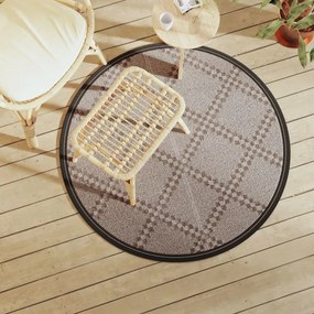 Tapete de exterior Ø120 cm ARAKIL PP castanho