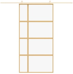 Porta deslizante 102,5x205 cm vidro ESG/alumínio dourado