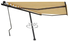 Toldo retrátil manual independente 450x300 cm amarelo e branco