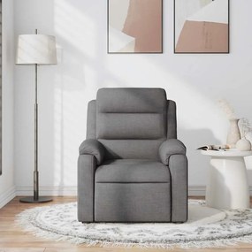 Poltrona de massagens reclinável tecido cinzento-escuro