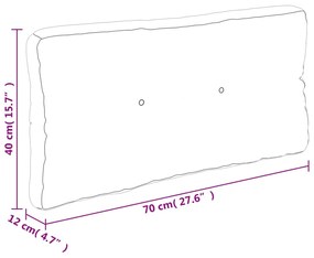 Almofadão para sofá de paletes 70x40x12 cm tecido cor creme