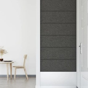 Painel de parede 12 pcs 90x30 cm tecido 3,24 m² cinza-escuro