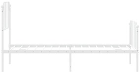 Estrutura de cama com cabeceira e pés 80x200 cm metal branco