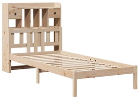 Cama com estante sem colchão 75x190 cm pinho maciço