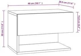 Mesa de cabeceira montagem na parede carvalho castanho