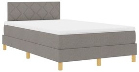 Cama Box Spring com Colchão Taupe 120x190 cm Tecido