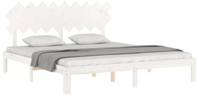 Estrutura cama Super King Size c/ cabeceira madeira branco