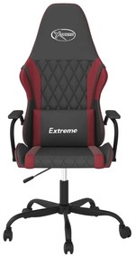 Cadeira gaming massagens couro artificial preto/vermelho tinto