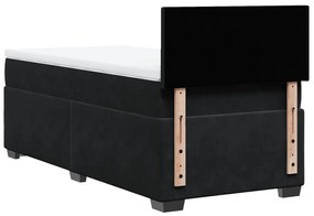 Cama box spring com colchão solteiro veludo preto