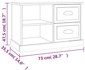 Móvel de TV 73x35,5x47,5cm derivados de madeira cinzento sonoma