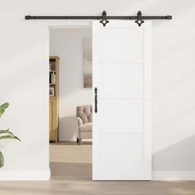 Porta Deslizante vidaXL com Ferragens Brancas 73.5 x 198.5 cm Madeira
