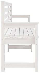 Banco de jardim 203,5x48x91,5 cm madeira de pinho maciça branco