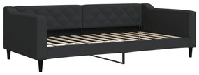 Sofá-cama com gavetão e colchões 100x200 cm tecido preto