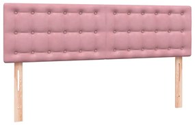 Cama com molas/colchão 140x210 cm veludo Rosa