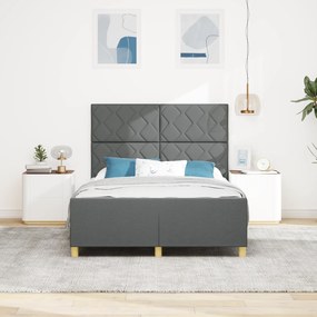 Cama de Tecido Cinza Escuro vidaXL 160x200 cm