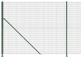 Cerca de malha de arame com flange 1,6x25 m verde
