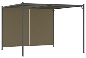 vidaXL Pérgola jardim telhado retrátil 3x3m 180 g/m² cinza-acastanhado