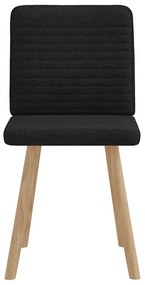 Cadeiras de jantar 2 pcs tecido preto