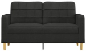 Sofá de 2 lugares tecido 140 cm preto