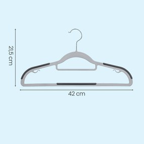 Conjunto de 30 cabides Prateado + Cinza claro + Cinza escuro