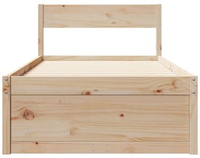 Cama sem colchão 75x190 cm madeira de pinho maciça