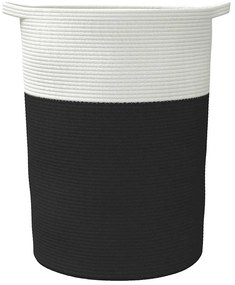 Cesto de arrumação Ø49x65 cm algodão preto e branco