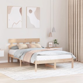 vidaXL Estrado de Cama com Cabeceira 120x200 cm Madeira de Pinho Maciça
