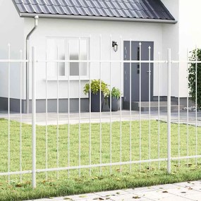 vidaXL Cerca de Jardim com Arco Branco 11,9x1,5m em Aço