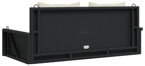 Banco baloiço com almofadões 119x56x48 cm vime PE preto